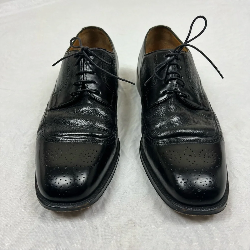 Magnanni Men’s  Black Leather Oxford Dress Shoes Classic Brogue Lace Up